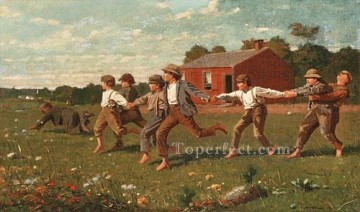 Winslow Homer Painting - Snap The Whip Realism painter Winslow Homer